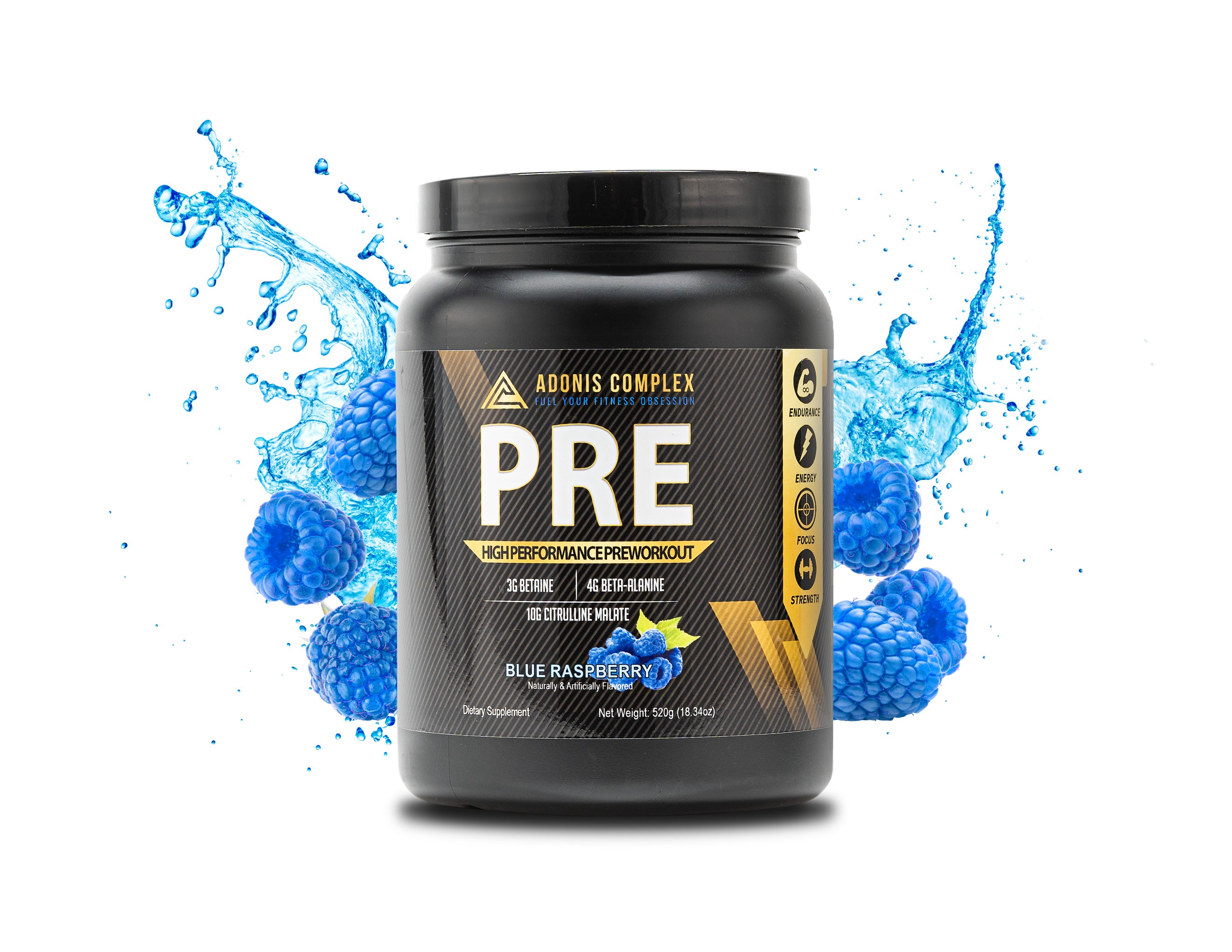 Pre-Workout - Blue Raspberry - 20 Servings – Adonis Complex